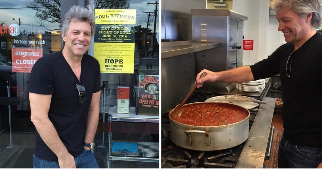 Jon Bom Jovi se dedica a criar restaurantes comunitários para alimentar moradores de rua gratuitamente.